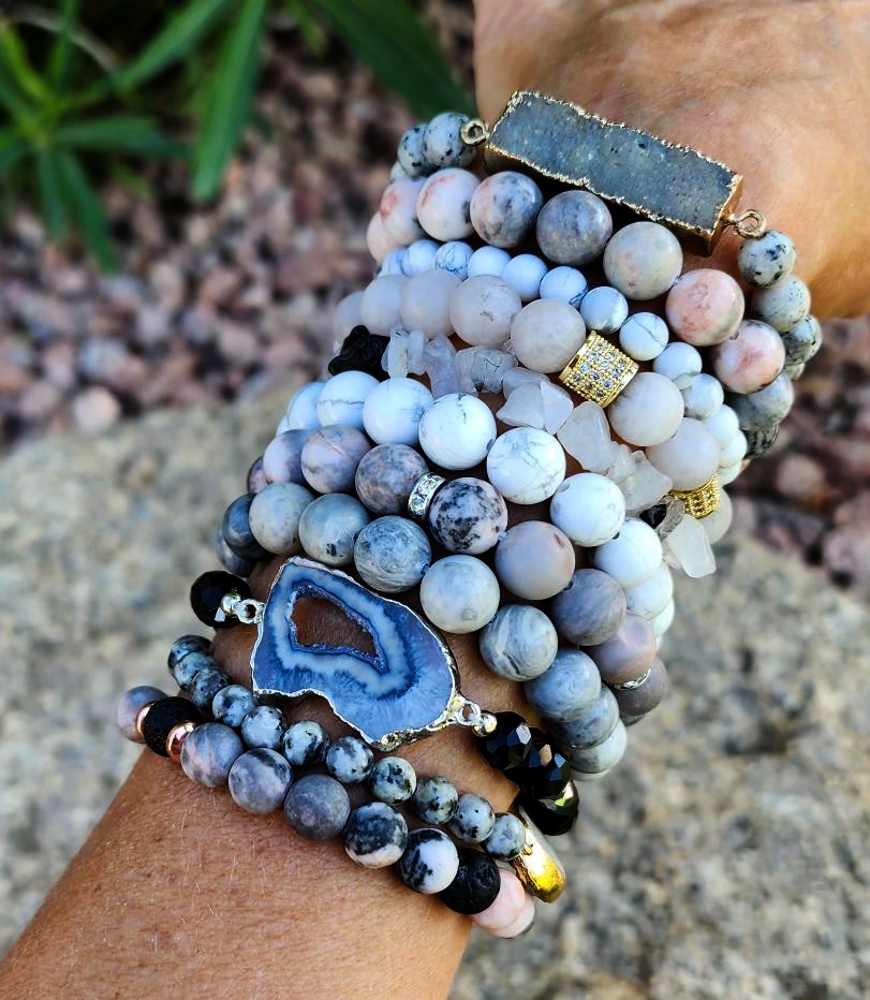 Bracelet Set of 3 Natural Stone