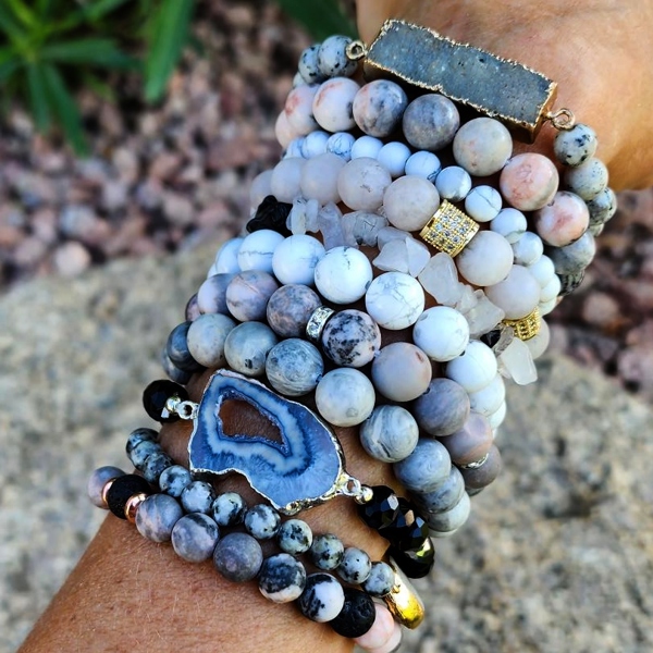 Bracelet Set of 3 Natural Stone