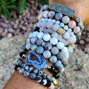  Bracelet Set of 3 Natural Stone