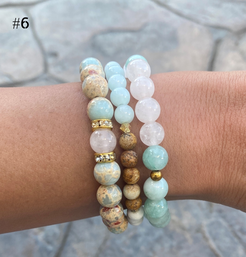 Bracelet Set of 3 Natural Stone