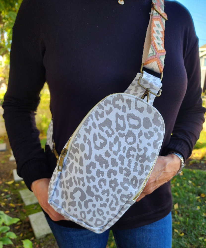 Vegan Leopard Sling Bag