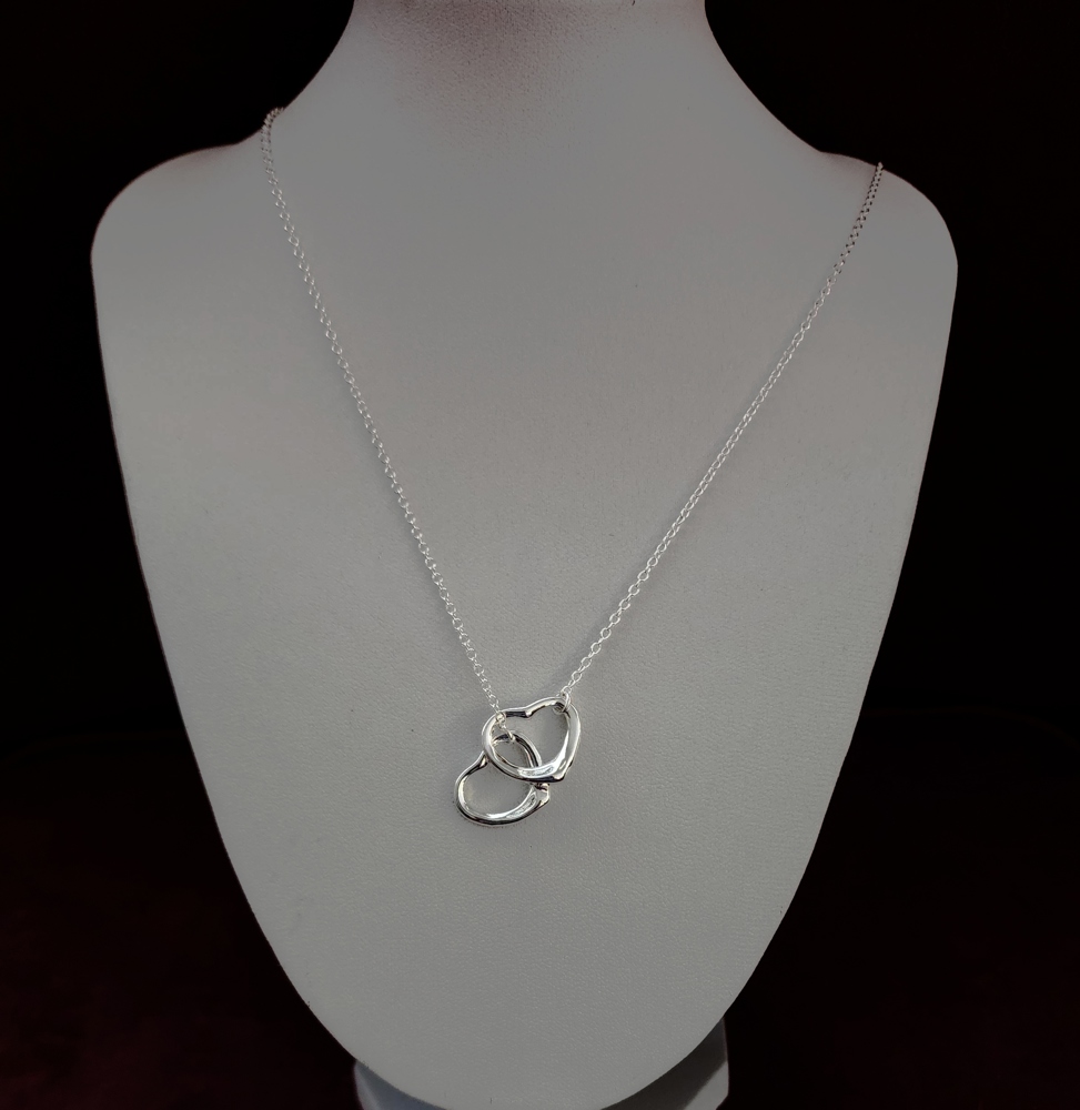 Sterling Double Heart Necklace