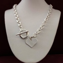  Sterling Heart Necklace Toggle Clasp