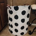 Black Dots Canvas 19x15 Laundry/Storage Canvas Waterproof Interior