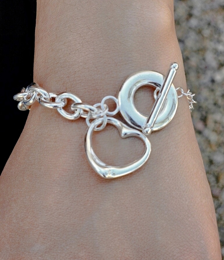 Open Heart Sterling Bracelet