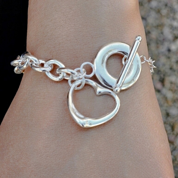 Open Heart Sterling Bracelet