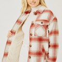 Small Rust Sherpa Plaid Jacket