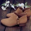 Size 7 Tan Side Zip Pull Tab Ankle Bootie