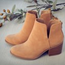 Size 5.5 Coffee Side Slit Block Heel Boot