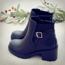 Size 6.5 Black Belted Strap Boot