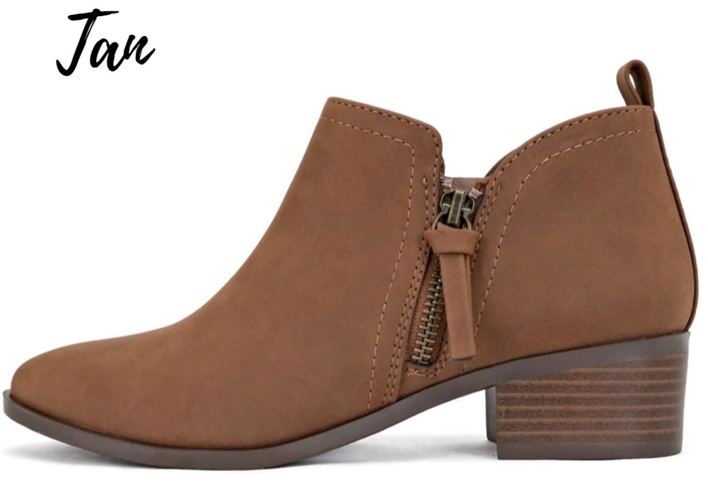 Side Zip Pull Tab Ankle Bootie