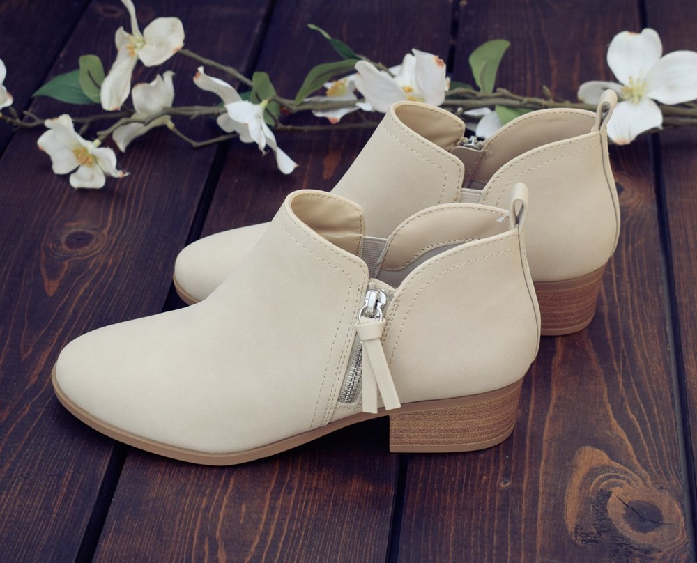 Side Zip Pull Tab Ankle Bootie