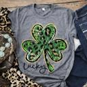  Lucky Shamrock Tee | Leopard Clover St. Patrick’s Day Shirt 