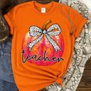  Teacher Pumpkin Tee — Fall Graphic Shirt with Bow