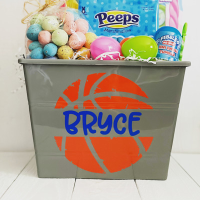 Personalized Basketball Easter Basket - Custom Easter Basket