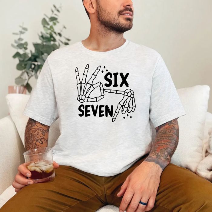 Skeleton Hand "Six Seven" Tee - Comfort Colors Tee