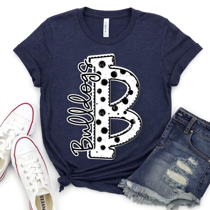 Custom Mascot Polka Dot Spirit Tee – 30+ School Options
