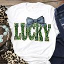  Faux Sequin Lucky Bow Shirt • St. Patrick’s Day Graphic Tee
