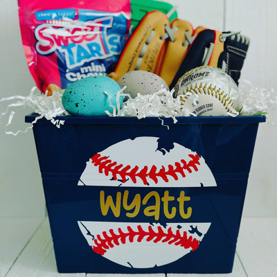 Personalized Sports Easter Basket - Custom Baseball Easter Basket 