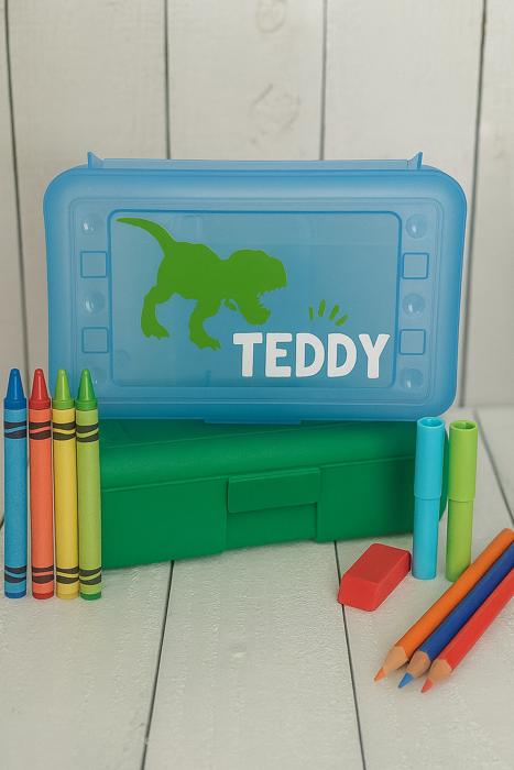 Personalized Pencil Box Dinosaur Theme