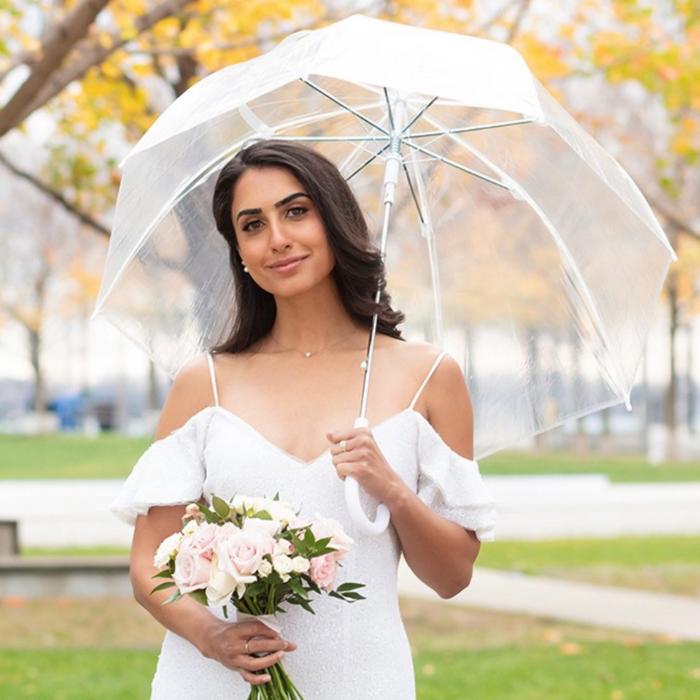 Clear Dome Wedding Umbrella – Single or Bridal Party Sets