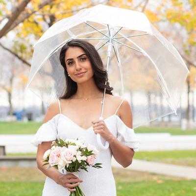 Clear Dome Wedding Umbrella – Single or Bridal Party Sets