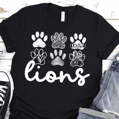 Custom Mascot Paw Print Tee | 10+ Mascots Available | School Spirit Shirt