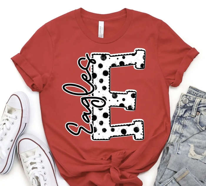 Custom Mascot Polka Dot Spirit Tee – 30+ School Options
