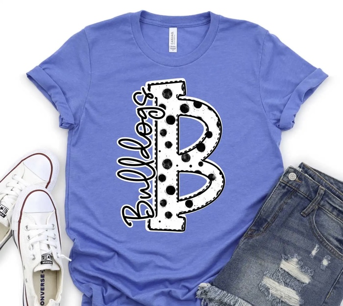 Custom Mascot Polka Dot Spirit Tee – 30+ School Options