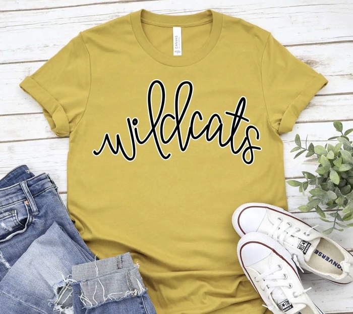 Custom Mascot Script Tee – 30+ Mascots