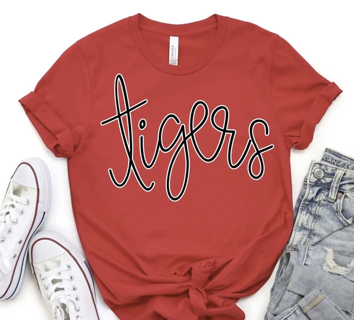 Custom Mascot Script Tee – 30+ Mascots