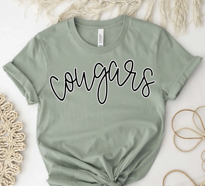 Custom Mascot Script Tee – 30+ Mascots