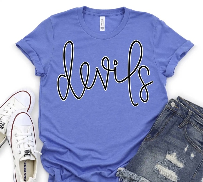 Custom Mascot Script Tee – 30+ Mascots