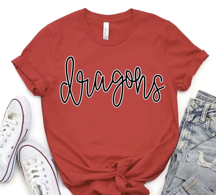 Custom Mascot Script Tee – 30+ Mascots