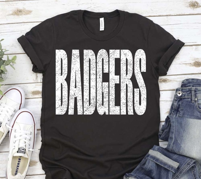 Bold Mascot Block Letter Tee - 30 Mascots Available 