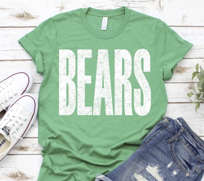 Bold Mascot Block Letter Tee - 30 Mascots Available 