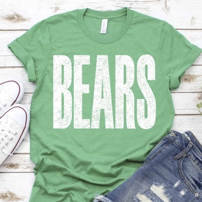 Bold Mascot Block Letter Tee - 30 Mascots Available 