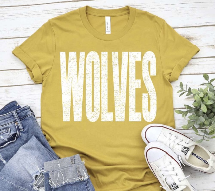 Bold Mascot Block Letter Tee - 30 Mascots Available 