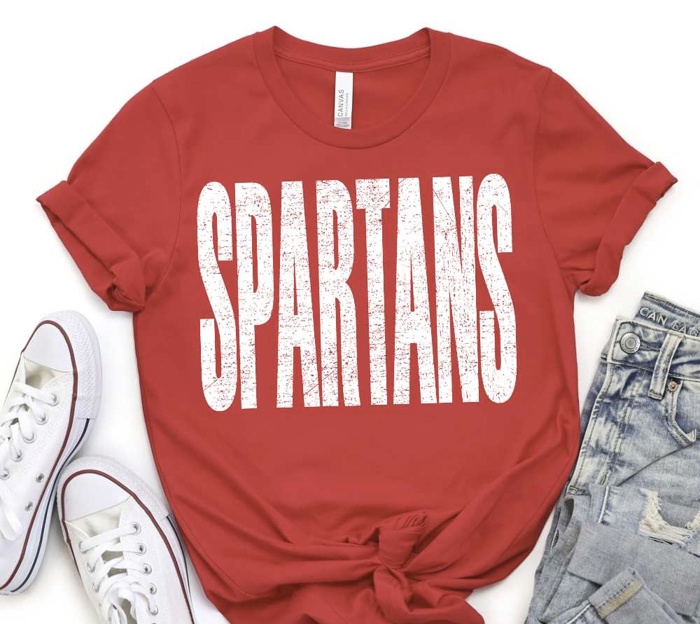 Bold Mascot Block Letter Tee - 30 Mascots Available 