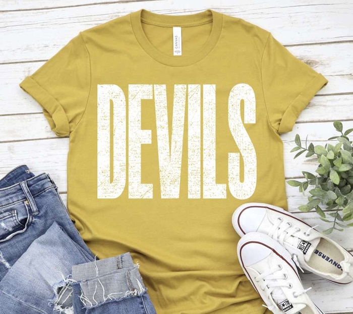 Bold Mascot Block Letter Tee - 30 Mascots Available 