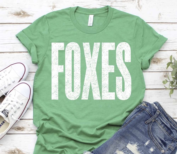 Bold Mascot Block Letter Tee - 30 Mascots Available 