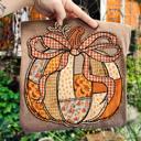  Faux Patchwork Pumpkin Tee – Cozy Fall Graphic Shirt