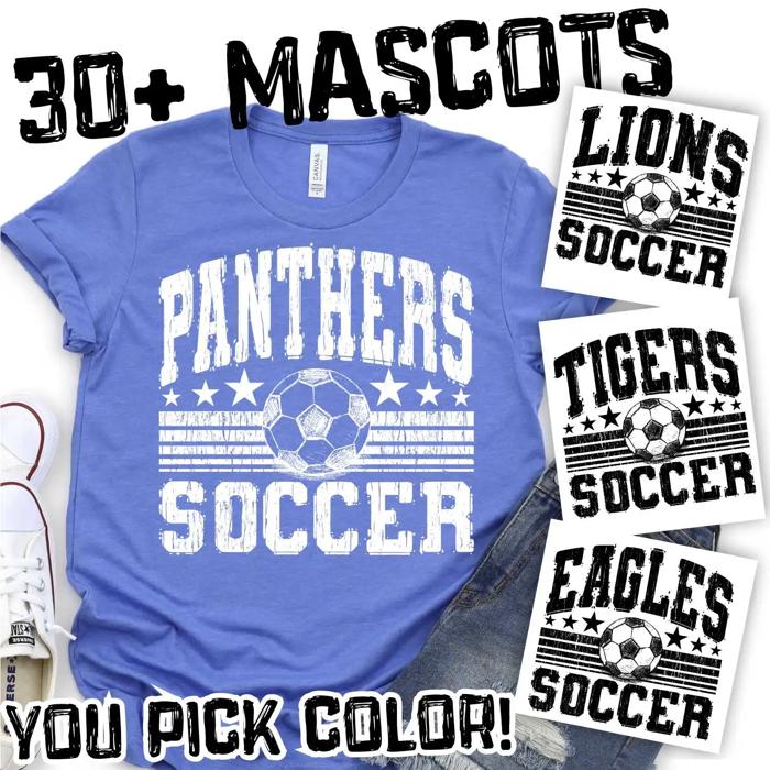 Custom Mascot Soccer Tee – 30+ Mascots, 50+ Colors & Custom Ink