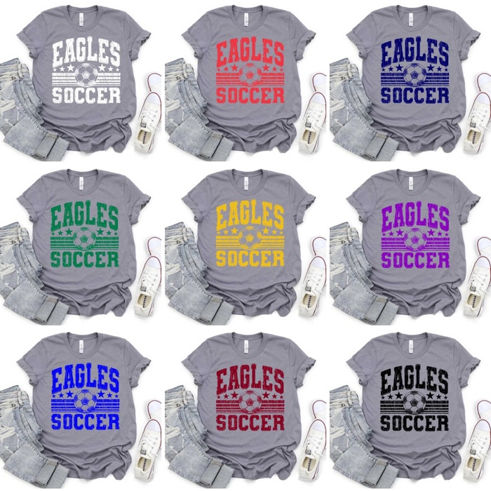 Custom Mascot Soccer Tee – 30+ Mascots, 50+ Colors & Custom Ink