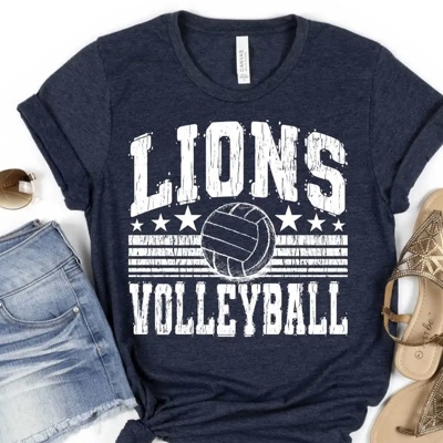 Custom Mascot Volleyball Tee – 30+ Mascots, 50+ Shirt Colors & Custom Ink