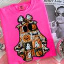  Patchwork Ghost Tee – Cute & Cozy Halloween Shirt