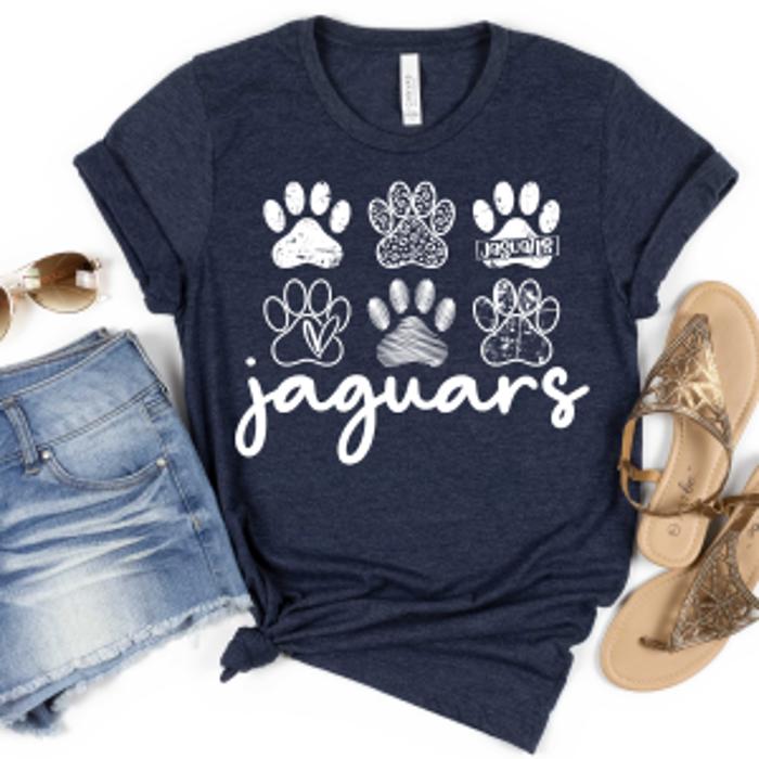 Custom Mascot Paw Print Tee | 10+ Mascots Available | School Spirit Shirt