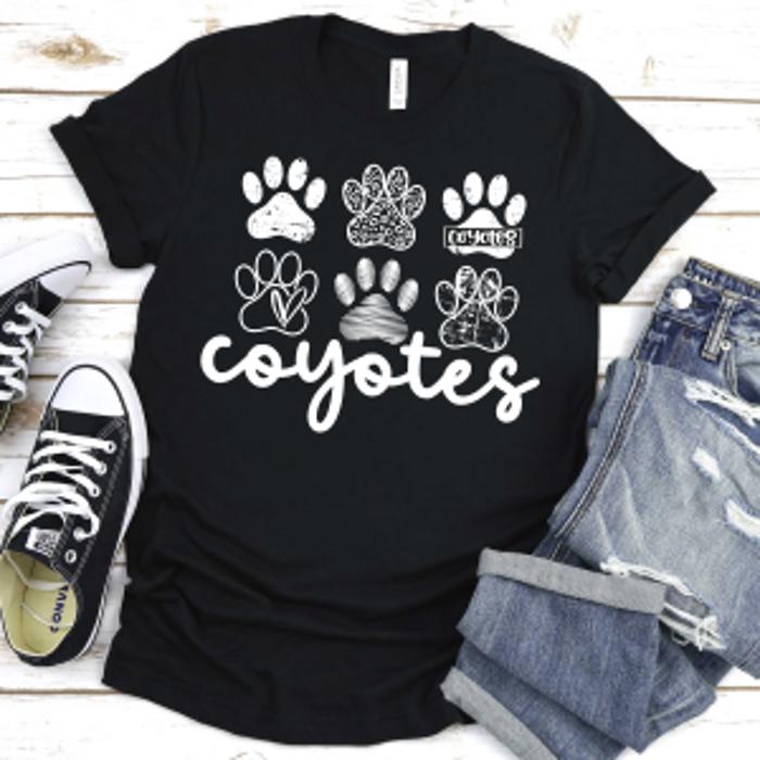 Custom Mascot Paw Print Tee | 10+ Mascots Available | School Spirit Shirt