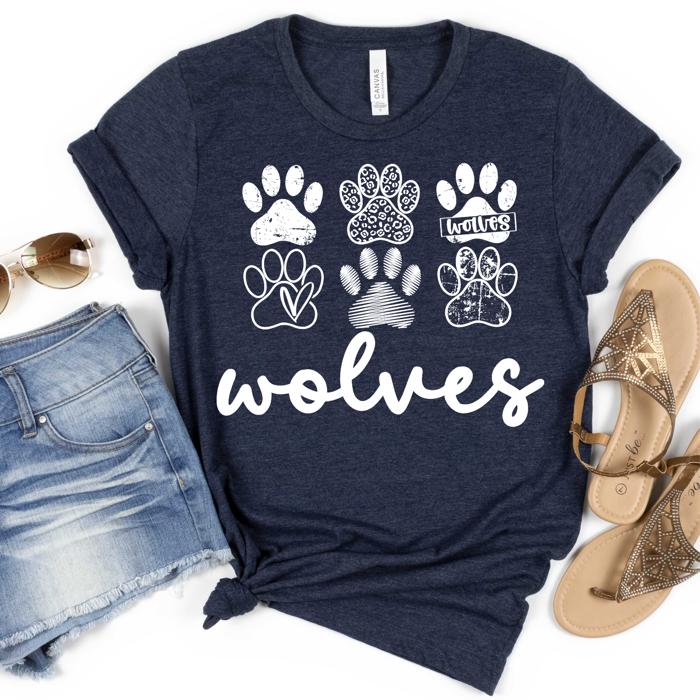 Custom Mascot Paw Print Tee | 10+ Mascots Available | School Spirit Shirt