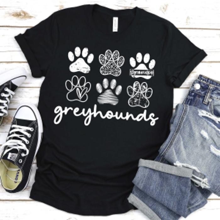 Custom Mascot Paw Print Tee | 10+ Mascots Available | School Spirit Shirt